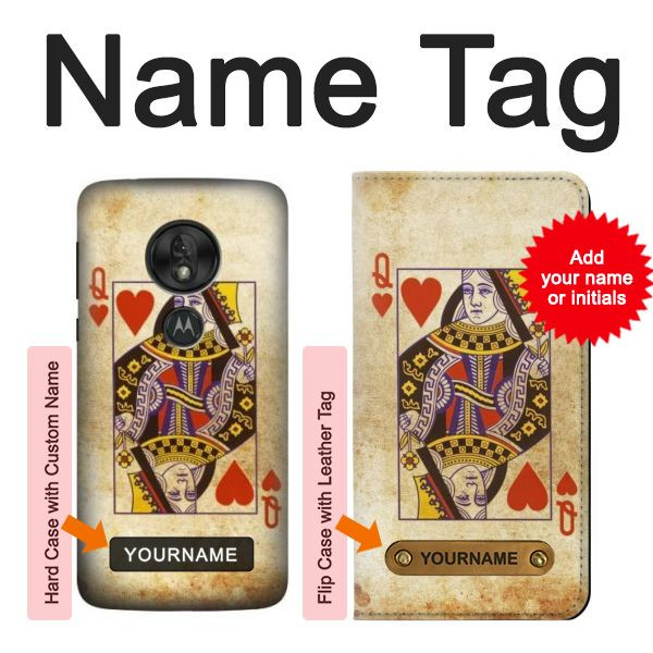 S2833 Poker Card Queen Hearts Case For Motorola Moto G7 Play